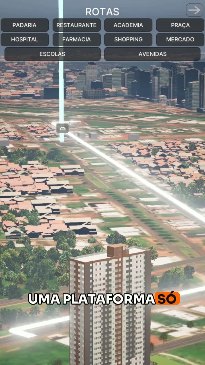 Plataforma Vizyro no celular: maquete 3D, tour virtual e mapa de vendas de um empreendimento